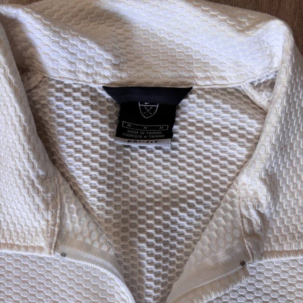 Nike White Dri Fit Golf Shirt M Zip RN 56323 - Picture 5 of 8